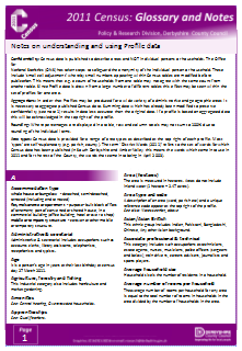 Link to 2011 Census Glossary and Notes